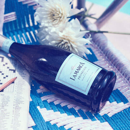 La Marca Prosecco with crossword puzzle